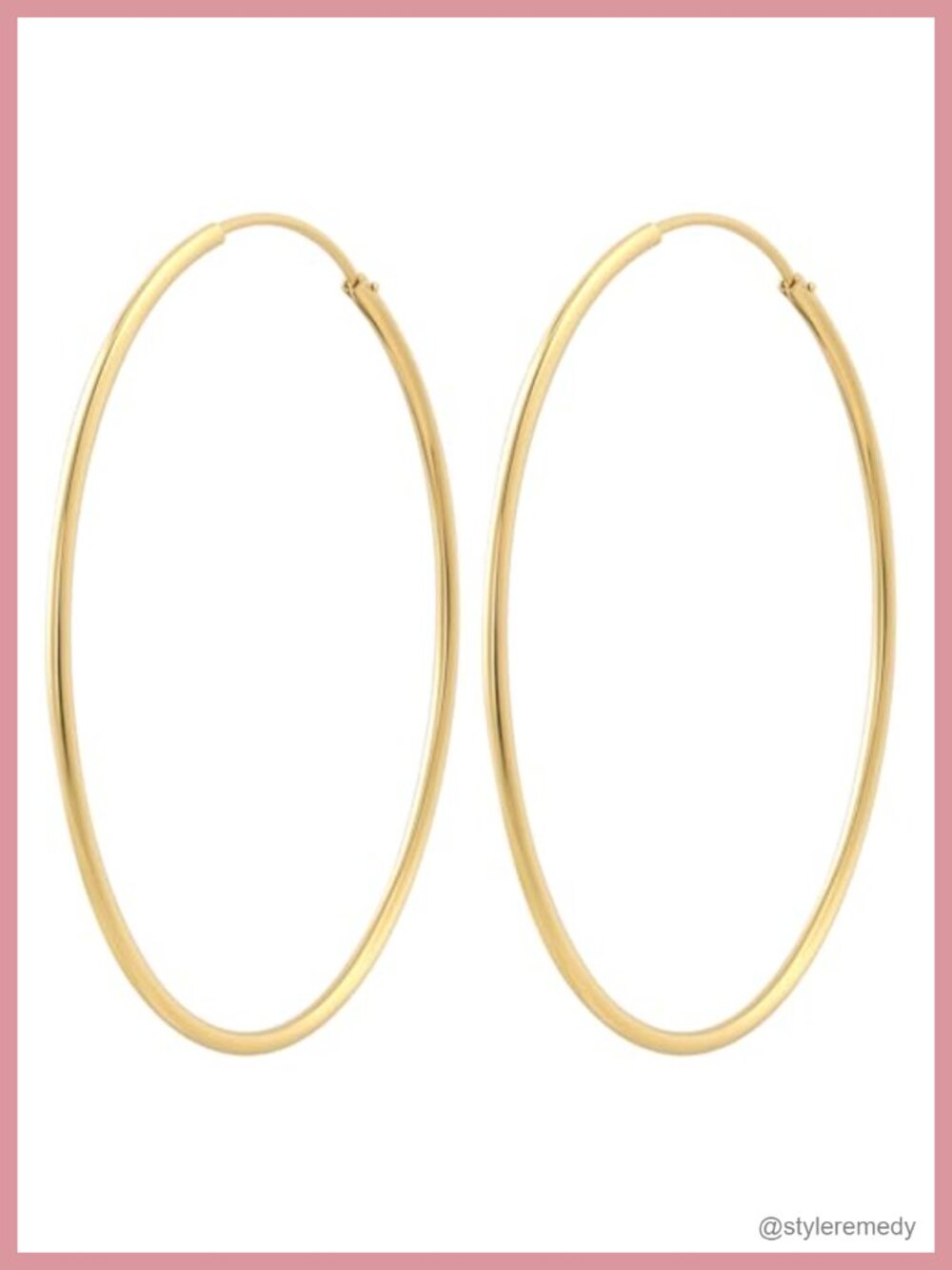 14K Gold-Plated Hoop Earrings Clip-On Oversized Statement Women Jewelry